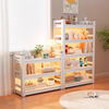 Moxiao steel bookshelf bookcase multi-layer floor-standing home student living room storage book storage shelf white 120*35*183