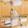 Ecoco slotted trash can bathroom toilet narrow slotted trash can living room kitchen household automatic packaging large capacity with lid and matching drawstring garbage bag 150 pieces