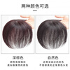 Tangni's head is covered with sparse gray hair replacement hair wig piece for middle-aged and elderly mothers, fluffy and breathable short hair and long hair, full real head spin, natural black, upgraded realistic head spin B033 real hair delivery needle 2 cards 15cm