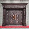 Chenyuju villa door rural zinc alloy double-open imitation copper door household anti-theft door cast aluminum four-door self-built house entry door style 7