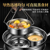 Labton food grade 316L stainless steel steamed egg bowl, household stew pot, egg custard steaming bowl, steamed cake, steamed vegetables, steamed rice bowl with lid 18cm steaming bowl with lid*1