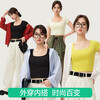 Jianyun modal cotton short-sleeved t-shirt women's thin square collar crop top short inner layering shirt base layer four seasons