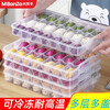 MiBangshou dumpling storage box compartment refrigerator home kitchen multi-layer storage box with lid plastic wonton box can be frozen and heated 2 covers 2 layers transparent