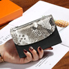 Sephoron Fashionable Snake Print Contrast Color Cowhide Folding Short Wallet Feminine 2026 New Soft Cowhide Leather Wallet Large Banknote Clip Black with Snake Print - Cowhide Inside and Out Gift Box Packaging