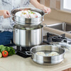 Momscook stainless steel steamer steamer 304 two-layer steamer double bottom thickened gas induction cooker universal soup pot steamer dual-purpose (MT30ST) double-layer steamer 30cm