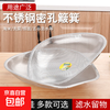 Food grade stainless steel drain basket, burning dustpan, large dustpan, dense hole vegetable washing basket, drying basket, leakage thickening, large length 40cm*width 33cm