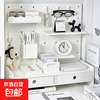 Perforated board storage rack desktop desk study table storage rack pen holder student desk stationery organizer artifact shelf multi-category with drawer A type