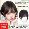 Fake bangs female head replacement hair piece natural forehead full human hair covering white high skull light French bangs wig high quality artificial hair brown black small T French style
