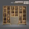 Yuechang light luxury high-end glass door bookcase modern simple study free combination large bookcase with drawer display storage cabinet six door three drawer bookcase