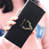 SHU GUO ER new women's wallet Japanese and Korean buckle frosted deer lock mature wallet black