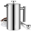 Baking Print Knight French Press Pot 304 Stainless Steel Coffee Pot Hand Brewing Double-layer Insulation No Filter Paper 350ml 2 servings
