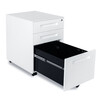 Rockefeller steel file movable cabinet three-drawer cabinet office storage low cabinet mobile iron cabinet with lock white