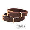 AYOUA dog leash collar, medium and large dog rope, cowhide golden retriever dog leash, Labrador Retriever, German Shepherd, dark brown, 1.1 meters long, leash (not including collar)