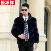 Hengyuanxiang fur one abrigo de piel de visón para hombre abrigo de piel corto importado de visón entero Haining 2022 nuevo abrigo de piel de visón con capucha negro L