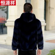 Hengyuanxiang fur one abrigo de piel de visón para hombre abrigo de piel corto importado de visón entero Haining 2022 nuevo abrigo de piel de visón con capucha negro L
