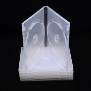 Ubily quadratische Doppel-Disc-Box Brenn-Disc-Aufbewahrungsbox transparente Kunststoff-Disc-Tasche Disc-Hülle CD-DVD-Disc-Aufbewahrungsbox 10 Stück/Packung 9424