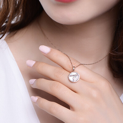 Chao Acer Chj Jewellery Doraemon Bell Shell 18k Gold Rose Gold Color Gold Necklace Female Models