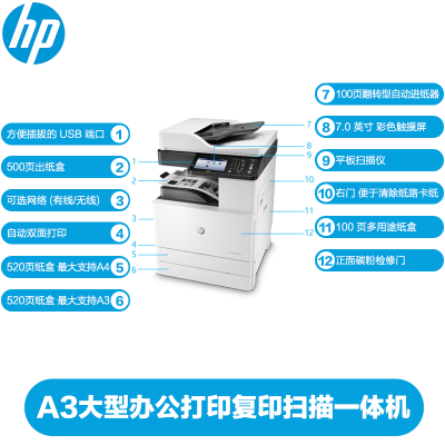 Hp Laserjet Mfp M72625dn M72630 A3a4 Black And White Digital All In One Machine M72625dn Double