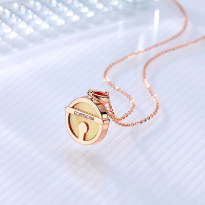 Chao Acer Chj Jewellery Doraemon Bell Shell 18k Gold Rose Gold Color Gold Necklace Female Models