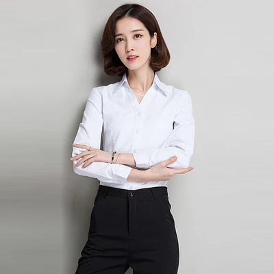 早期応募長袖シャツ女性秋白シャツ女子学生面接プロシャツ白シャツswcc