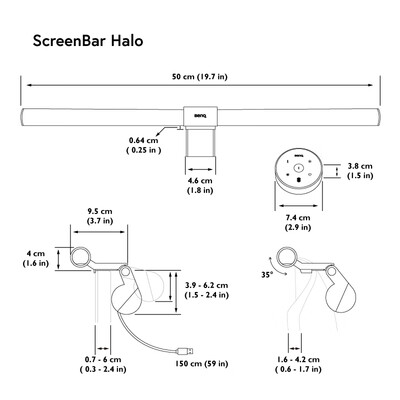 Benq Benq Screenbar Halo Screen Hanging Light Business Office Learning Atmosphere Gaming Computer Monitor Hanging Light