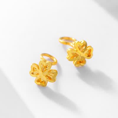 Saifel gold four-leaf clover earrings 