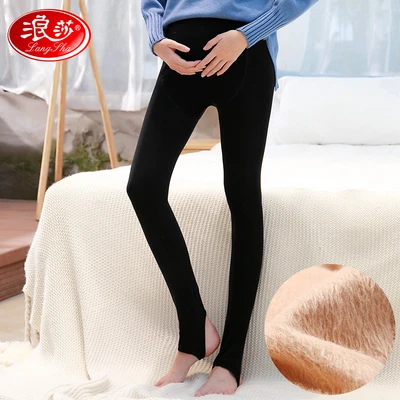 Langsha妊婦のレギンスは ワンピースパンツ 腹サポート 調節可能な春と秋の薄いベルベットのパンスト 黒い足音 ワンサイズを着用します Langsha妊婦のレギンスは ワンピースパンツ 腹サポート 調節可能な春と秋の薄いベルベットのパンスト 黒い足音 ワンサイズを着用します