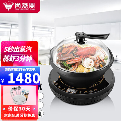 Shangzhanding Electric Steamer Multifunctional Household Steam Sauna Pot Electric Hot Pot Electric Cooking Pot Seafood Timing