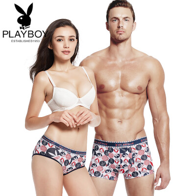 Fashion Couple Underwear Set Mens Boxer Shorts Men Middle Waist Women's  Panties Summer COOL Printing Lovers Underpants(#QA121)