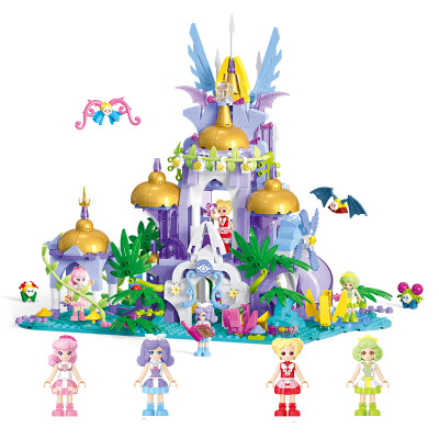 Children S Educational Assembling Toys Compatible With Lego Blocks Small Flower Fairy Magic Princess Castle Prince Carriage Three Dimensional Insert Assembly Puzzle Model Girl Birthday Gift Small Flower Fairy Kingdom 4 Minifigure 585 Particles