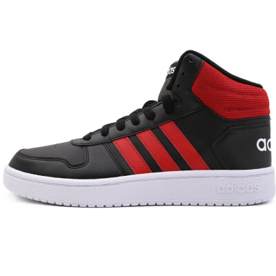 adidas hoops 2.0 mid black red