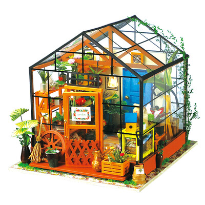 若态diy小屋艺术屋生日礼物女生手工制作木制建筑拼装模型房子益智玩具创意礼品送男女友凯西花房 若态diy小屋艺术屋生日礼物女生手工制作木制建筑拼装模型房子益智玩具创意礼品送男女友凯西花房