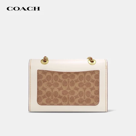 Coach COACH luxury PARKER series send girlfriend lady camellia single shoulder Messenger bag beige color matching 30585 B4/HA [brand authorized official direct supply]
