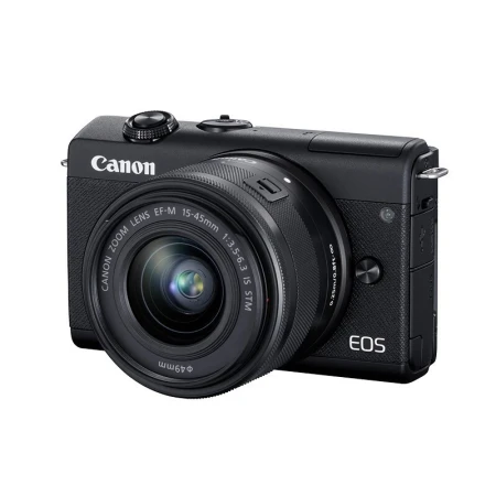 Canon CANON m200 micro-single camera home travel high-definition beauty selfie single electric vlog camera black 15-45 daily shooting kit official standard configuration does not include memory card/gift bag, only factory configuration