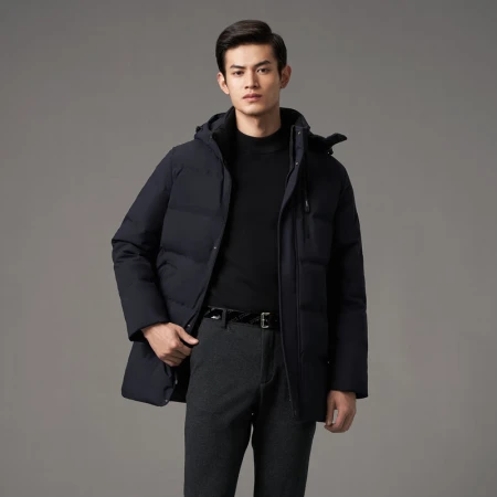 Bosideng down jacket men's winter new warm classic casual series windproof new national standard velvet jacket black black 5177 180/96A