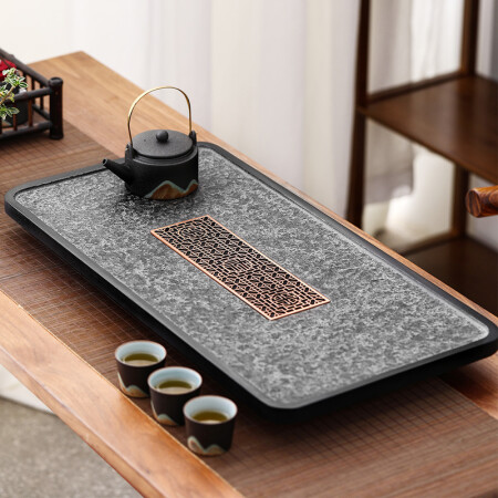 Bowei Wujin stone tea tray tea tray whole natural stone tea sea kung fu tea table without tea set Wolongyin 60x30