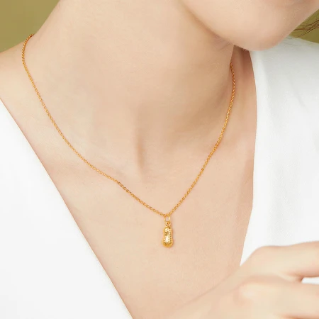 Luk Fook Jewelry Pure Gold Good Deeds Peanut Gold Pendant Women's Pendant Without Necklace Gift Valuation L01GTBP0007 0.90g Including labor costs 90 yuan