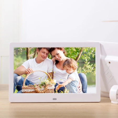 Jinling Shengbao digital photo frame 10-inch high-definition quality electronic photo album can be hung on the wall exhibition calendar picture music video advertising loop playback gift 16G U disk texture white