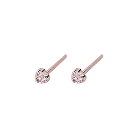 YYEU S925 silver small earrings women's simple and compact ear piercing earrings exquisite ear bone nails 2022 new trendy s925 silver peach heart earrings pair