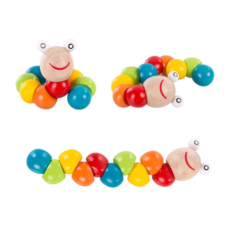 Fubai children's educational toys boys and girls infants and young children building blocks beaded wooden color twister caterpillar kindergarten baby fine motor training early education enlightenment gift