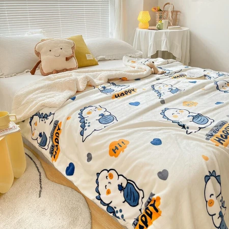 Ivy AVIVI children's blanket air conditioner shawl summer cool blanket quilt towel quilt nap blanket dinosaur blue 110*150cm