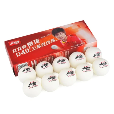 Double Happiness DHS Match Top Samsung Table Tennis 3-Star ABS New Material 40+ White 10pcs