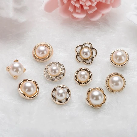 Yililuo sewing-free brooch anti-light button button pin collar shirt hidden button decorative clothes button invisible button pearl model [10 pieces]