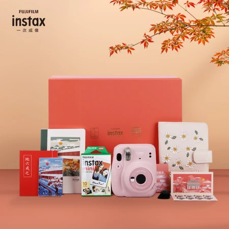 Fuji instax instant imaging camera mini11 scarlet pink four-season gift box