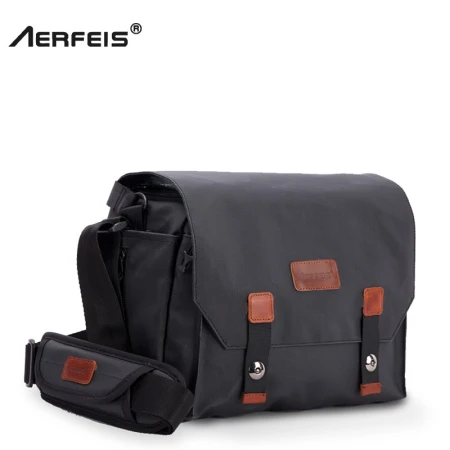 Aerfeis Aerfeis camera bag one-shoulder portable waterproof canvas portable diagonal a7m4 accessories 200d SLR z5 micro-single camera bag black large