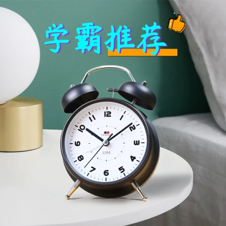 Timess jam alarm anak-anak kreatif bisu jam alarm kecil kartun siswa bercahaya jam samping tempat tidur bel kuarsa bisu mekanik malas jam alarm PT829-5 orange