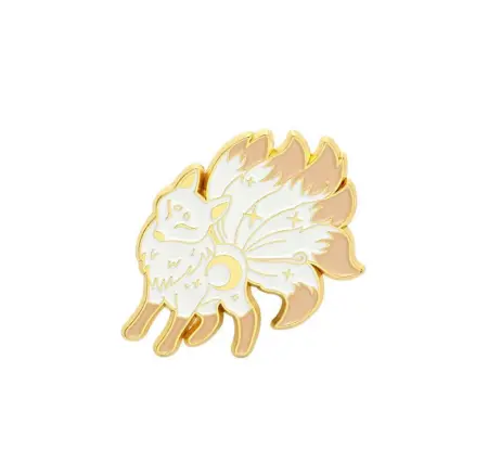 National wind small fox brooch ins tide Japanese national tide cartoon cute student badge ancient style gender pin male and female collar pin bag coat buckle pin decoration national wind fox-Special Offer