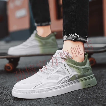China monopoly Quanzhou men's shoes summer 2022 new casual white shoes thin section all-match sneakers men's mesh trendy shoes breathable men's white and green 39