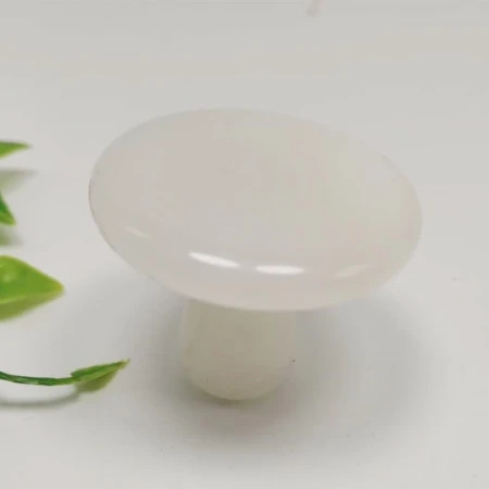 Natural jade mushroom head massage stone facial beauty hot and cold compress energy stone with handle jade scraping board white jade plane