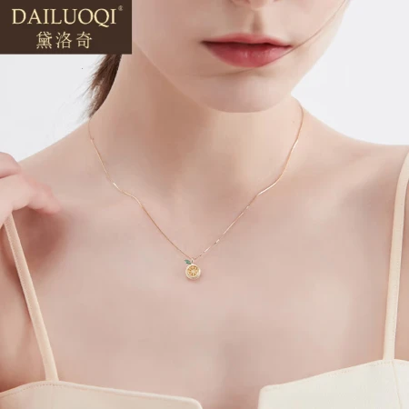 Dailuoqi light luxury brand cute lemon necklace girls birthday gift niche fruit necklace collarbone chain sweater chain gift girlfriend wife Valentine's Day necklace